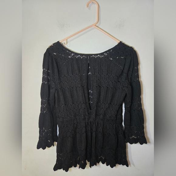 Free People Fire Island Cinch Top Black Small - Picture 2 of 12